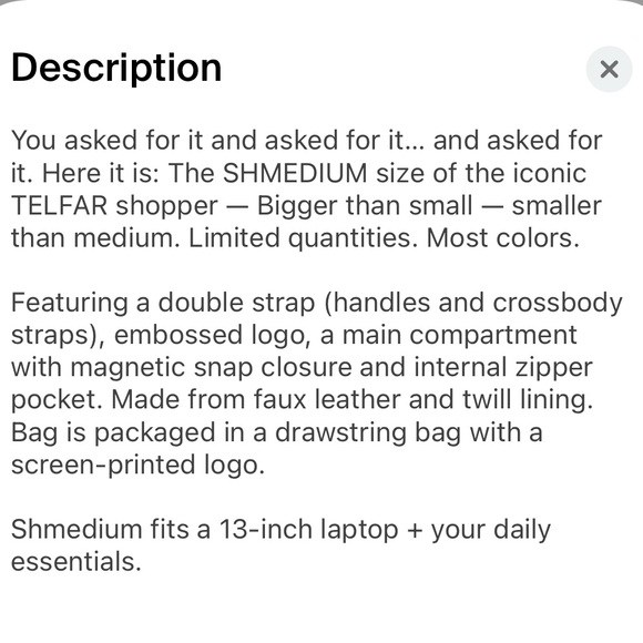 Telfar Shmedium Shopping Bag Tote - Picture 4 of 4